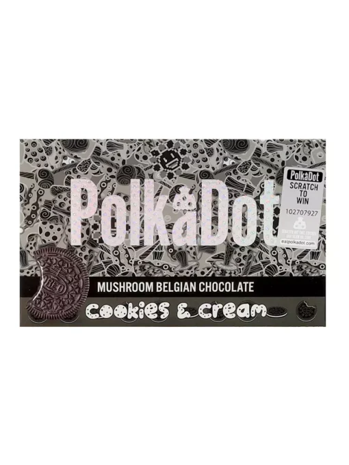Polkadot cookies and cream chocolate bar
